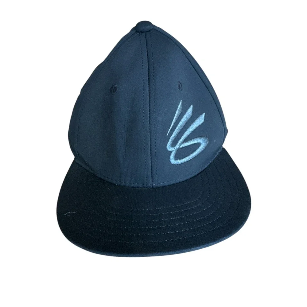 Under Armour Curry Flat Brim Snapback Cap Black Youth Adjustable Basketball‎ Hat